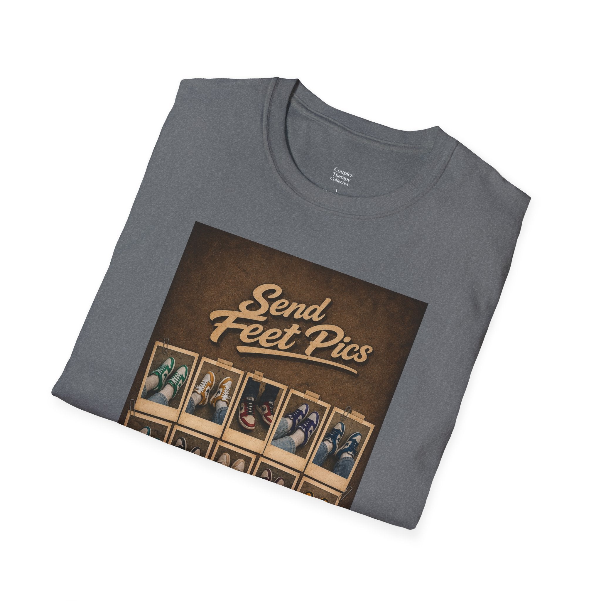 Send Feet Pics T-Shirt | Polaroid Photo Wall Graphic Tee