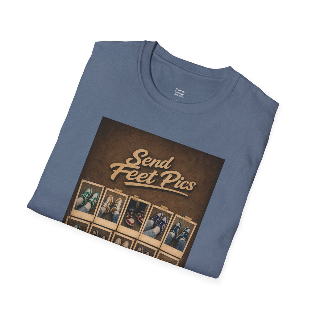 Send Feet Pics T-Shirt | Polaroid Photo Wall Graphic Tee