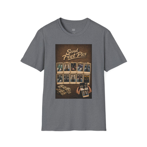 Send Feet Pics T-Shirt | Polaroid Photo Wall Graphic Tee