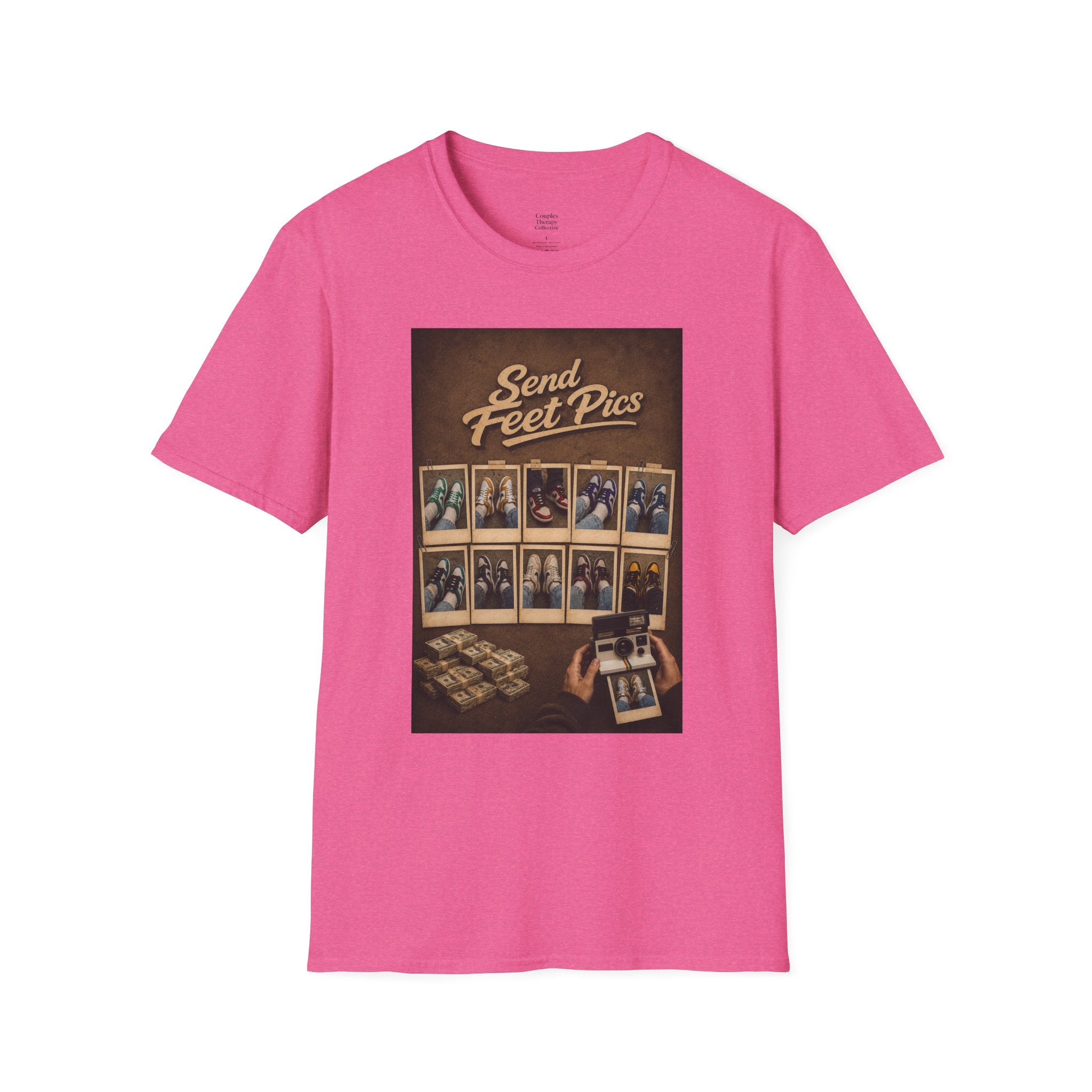 Send Feet Pics T-Shirt | Polaroid Photo Wall Graphic Tee