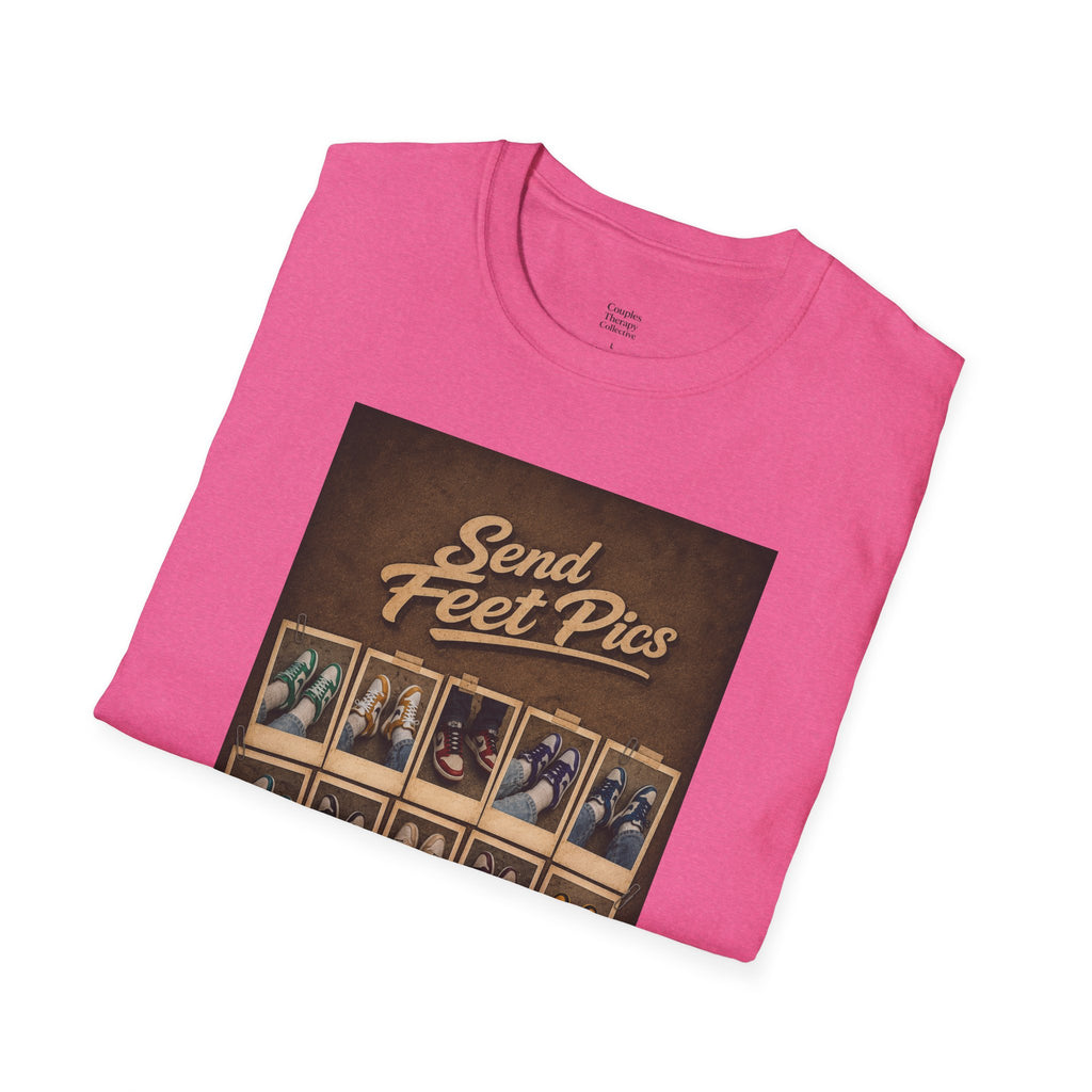 Send Feet Pics T-Shirt | Polaroid Photo Wall Graphic Tee